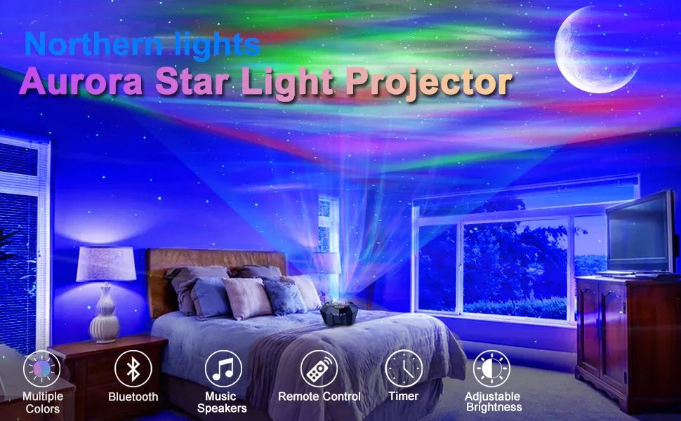 Smart Bluetooth Night Light Rainbow Sunset Projector Lamp for Home Coffe shop Background Wall Decoration Atmosphere Table Lamp - Haussengad