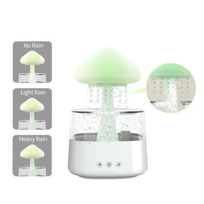 Mushrom Rain Humidifier Cloud Air Humidifier Essential Oil Changing Colors LED Raining Cloud Nightlight Humidifier - Haussengad