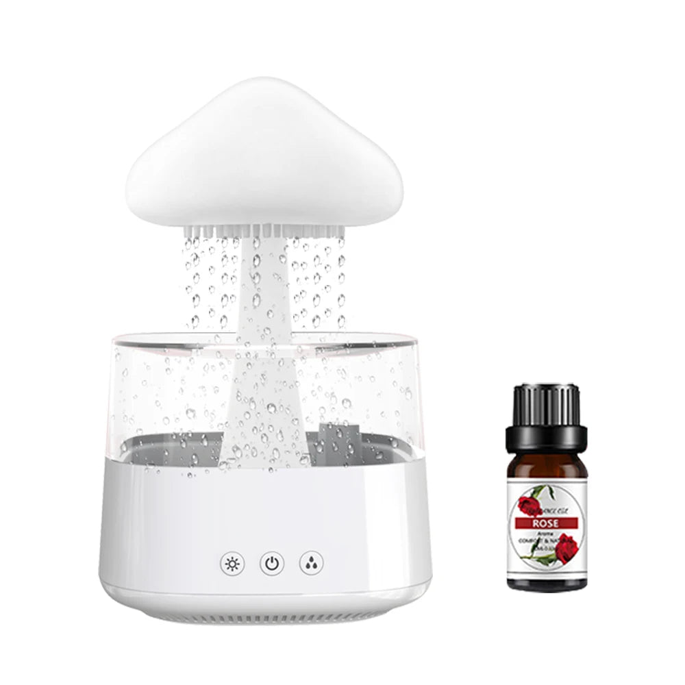 Mushrom Rain Humidifier Cloud Air Humidifier Essential Oil Changing Colors LED Raining Cloud Nightlight Humidifier - Haussengad