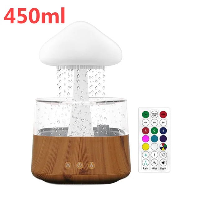 Mushrom Rain Humidifier Cloud Air Humidifier Essential Oil Changing Colors LED Raining Cloud Nightlight Humidifier - Haussengad