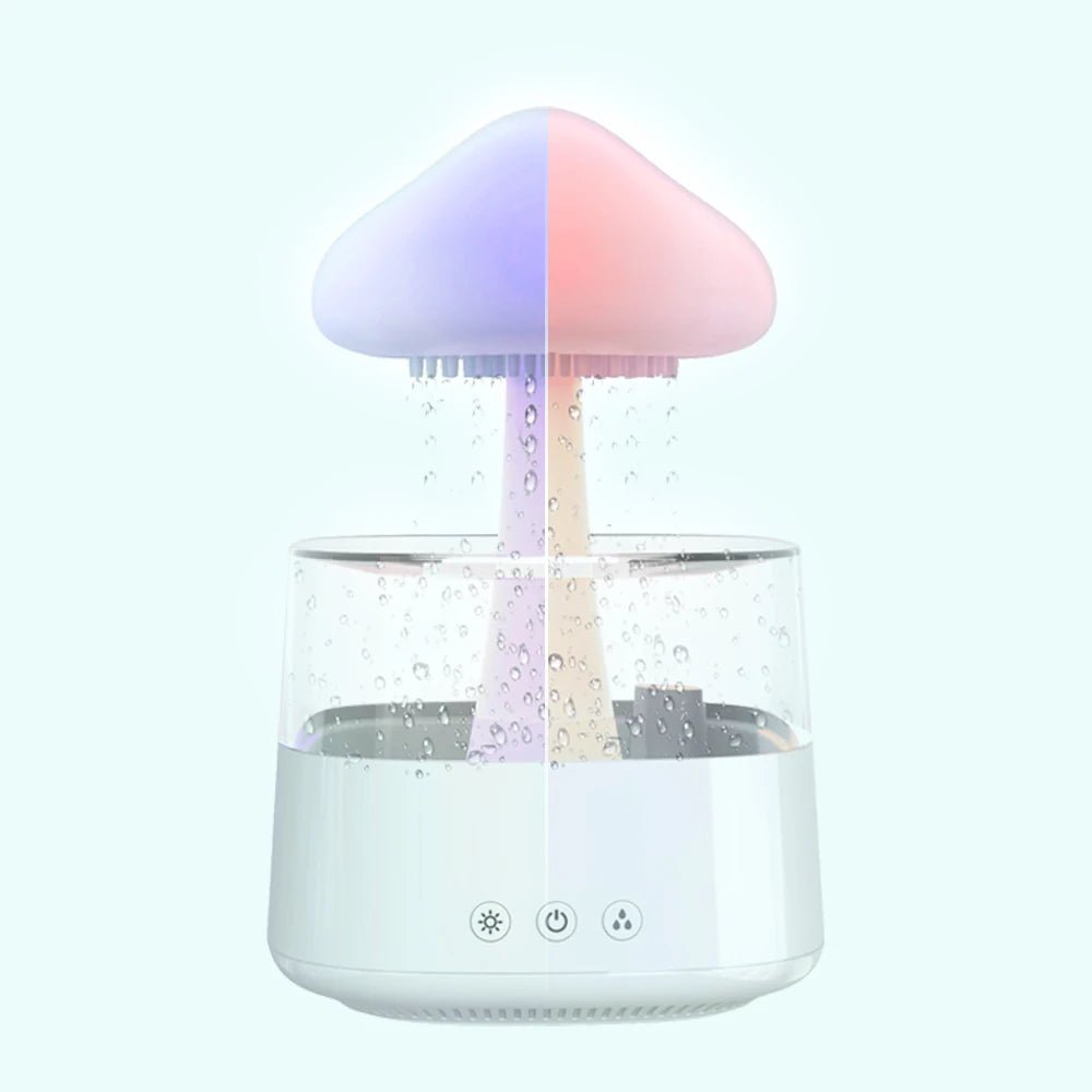 Mushrom Rain Humidifier Cloud Air Humidifier Essential Oil Changing Colors LED Raining Cloud Nightlight Humidifier - Haussengad