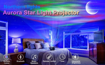 Smart Bluetooth Night Light Rainbow Sunset Projector Lamp for Home Coffe shop Background Wall Decoration Atmosphere Table Lamp - Haussengad